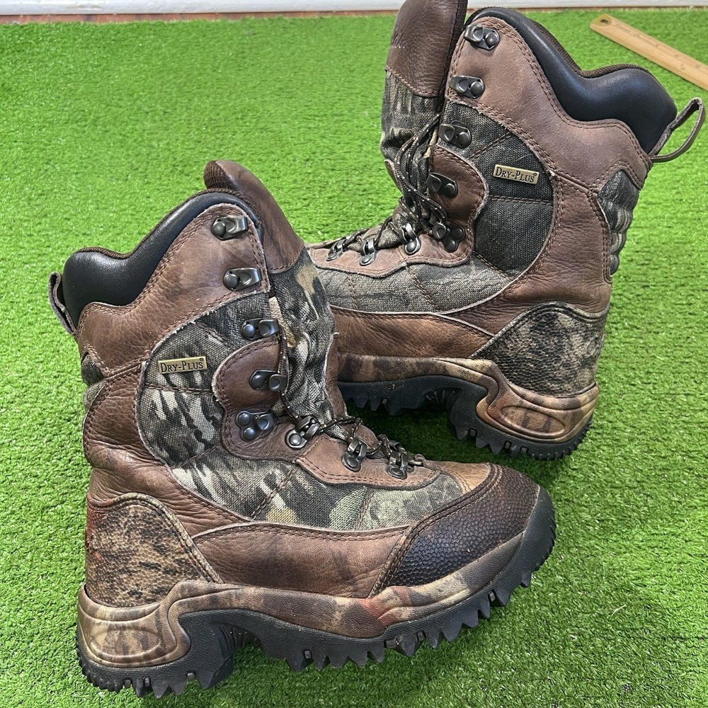 Women Hunting Boots SZ 7 Cabela's Inferno waterproof Leather Camo canvas EUC